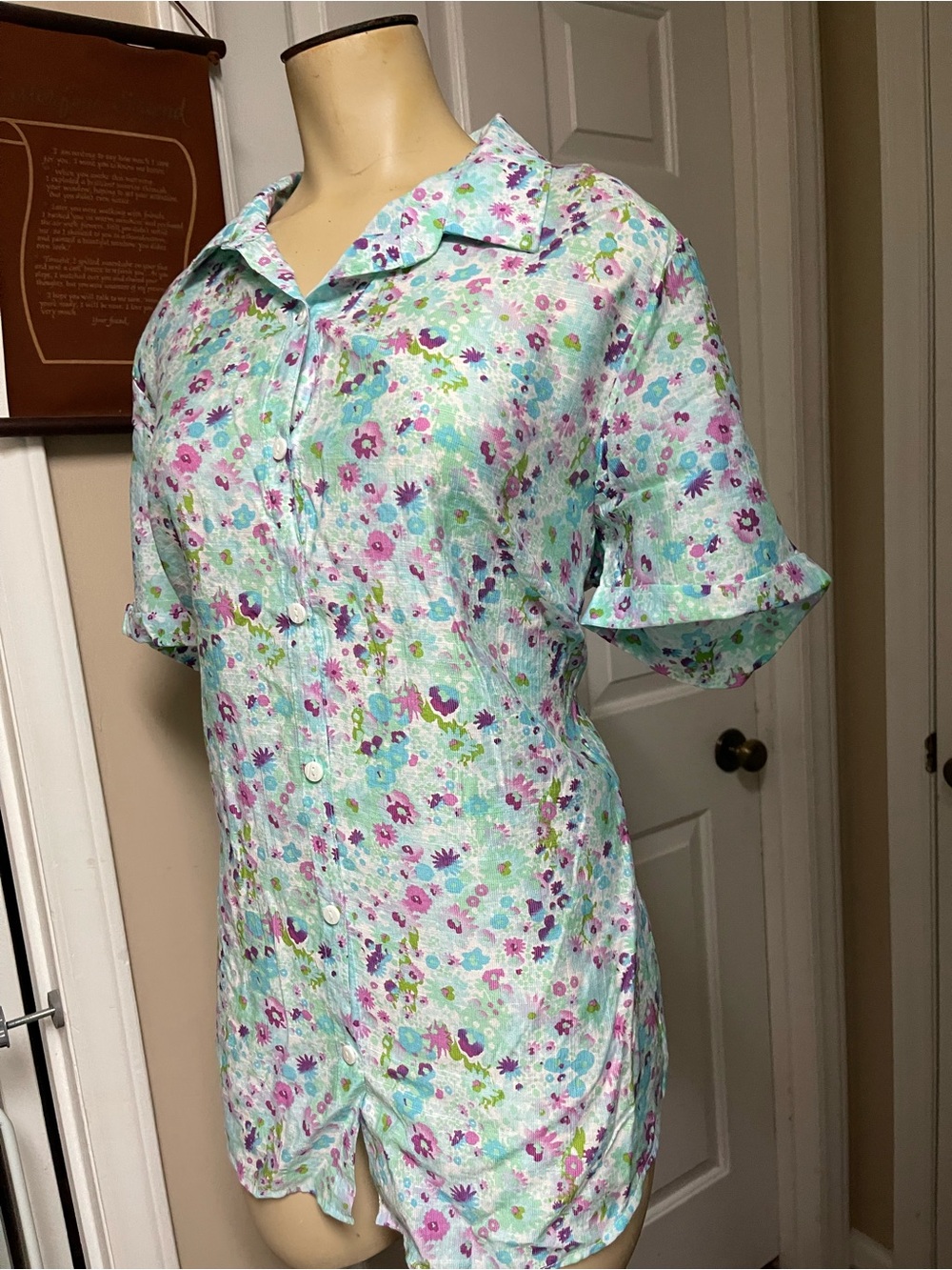 White Stag Pastel Floral Button-Up Blouse - Picture 4 of 13
